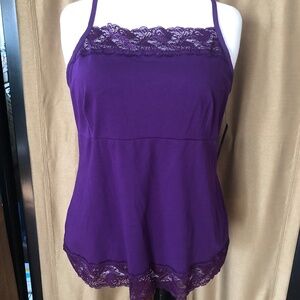 Apt.9 Lace on Top and Bottom Purple Camisole